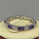 Sterling Silver Purple CZ Eternity Ring