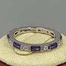 Sterling Silver Purple CZ Eternity Ring