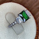Sterling Silver Emerald-tone CZ Ring