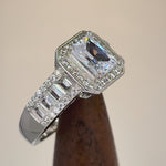 Sterling Silver 1.10 ct. Emerald-Cut CZ Ring