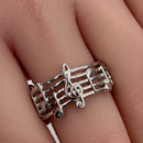 Sterling Silver Musical Notes Ring