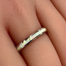 Sterling Silver Seamless White Lab Opal Ring