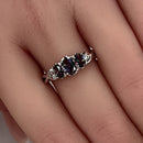 Sterling Silver Triple Rainbow CZ Ring