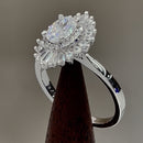 Sterling Silver Oval Halo CZ Engagement Ring
