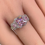 Sterling Silver Princess Cut Pink CZ Ring