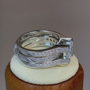 Sterling Silver Princess-Cut 2-Piece CZ Engagement Ring