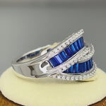 Sterling Silver Blue CZ Band Ring