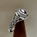 Sterling Silver Austere Amethyst-tone CZ Ring