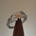 Sterling Silver Two-Tone Celtic Daisy Ring