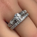 Sterling Silver 2-Piece CZ Engagement Set Ring