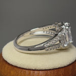 Sterling Silver 3-Stone Halo CZ Ring