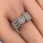 Sterling Silver 1.30 Carat CZ Engagement Ring