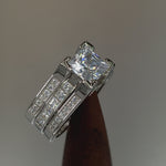 Sterling Silver Princess-Cut 2-Piece CZ Engagement Ring