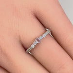 Sterling Silver Emerald Cut Pink CZ Ring
