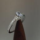 Sterling Silver Victorian Oval CZ Engagement Ring