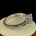 Sterling Silver Charmed Lavender Oval  CZ Ring