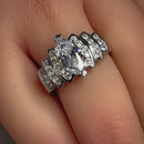 Sterling Silver Marquise CZ Engagement Ring