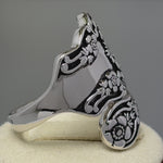 Sterling Silver Extravagant Flower Spoon Ring