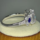 Sterling Silver Princess-Cut Blue CZ Ring