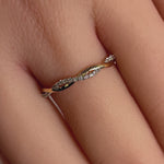 Solid 14K Yellow Gold Twist CZ Ring