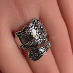 Sterling Silver Extravagant Flower Spoon Ring