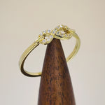 Solid 14K Yellow Gold Trendy Infinity CZ Ring