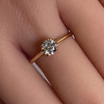Solid 14K Yellow Gold Solitaire Round Cut CZ Engagement Ring