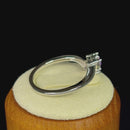 Sterling Silver Double Heart Rainbow Topaz CZ Ring