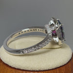 Sterling Silver Cushion Cut Rainbow CZ Ring