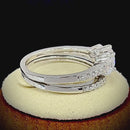 Sterling Silver CZ Engagement Set Ring