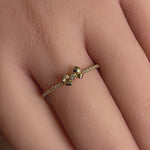Solid 14K Yellow Gold Bow Ribbon Round CZ Ring