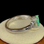 Sterling Silver Center Stone Charmed Green Lab Opal Ring