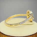 Solid 14K Yellow Gold Oval Cluster Halo 0.29 ct. Diamond Ring