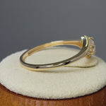 Solid 14K Yellow Gold Fancy Round Cut CZ Engagement Ring