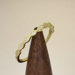 Solid 14K Yellow Gold Thin Half Eternity CZ Ring
