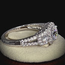Sterling Silver 1.0 ct. Halo 3-Stone CZ Engagement Ring