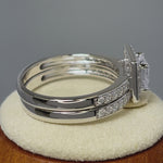 Sterling Silver Princess-Cut CZ 2-Piece Engagement Ring