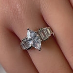 Sterling Silver Marquise CZ Engagement Ring