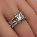 Sterling Silver Princess-Cut 2-Piece CZ Engagement Ring