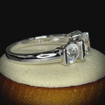 Sterling Silver Triple Clear CZ Ring