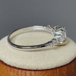 Solid 14K White Gold Triple Round Clear CZ Engagement Ring