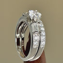 Sterling Silver 2-Piece CZ Engagement Set Ring