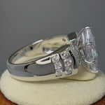 Sterling Silver Marquise Engagement CZ Ring