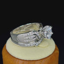 Sterling Silver CZ Engagement Ring Set
