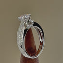 Sterling Silver Pave CZ Engagement Ring