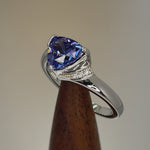 Sterling Silver Trillion Tanzanite-tone CZ Ring