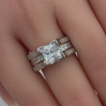 Sterling Silver Princess-Cut 2-Piece CZ Engagement Ring