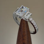 Sterling Silver 3 Stone CZ Engagement Ring