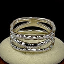 Sterling Silver 3 Wavy Hammered Ring