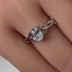 Sterling Silver Charmed Oval Clear CZ Ring